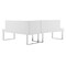 Armen Living Amanda 3 Piece White Rectangular Dining Set SETAMDI3WH - alternate 6